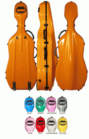 Model 4300 Fiberglass Cello Case with Wheels, 3/4