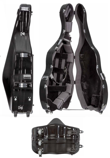 HC Model 4300 Fiberglass Bass case with Wheel Array, 3/4 Size